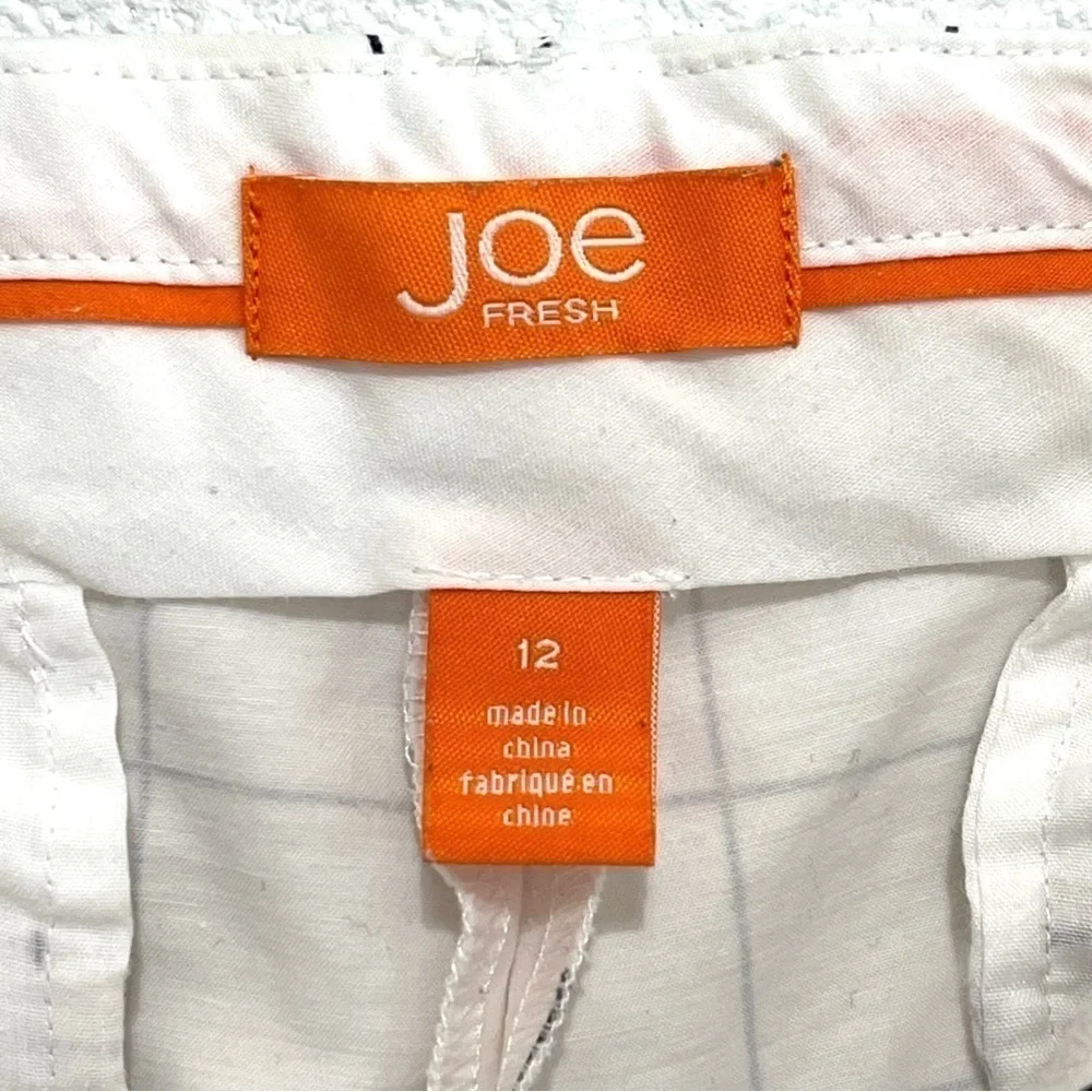 Joe Fresh Woman White Black Stripe Pants Size 12